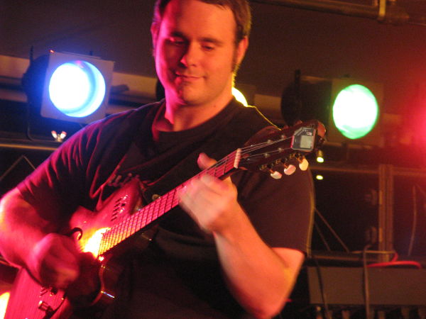 Vic Dillahay on guitar at The Cellar in Longmont, Colorado