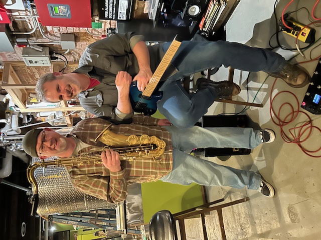 Guitarist Vic Dillahay and saxophonist Doug Carmichael at Dry Land Distillers