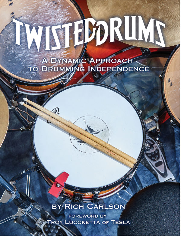 Twisteddrums cover. Photo of drums with text overlayed.