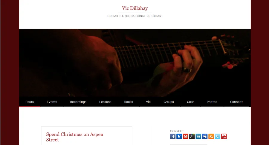 A screenshot of Tim Carmichaels's website.
